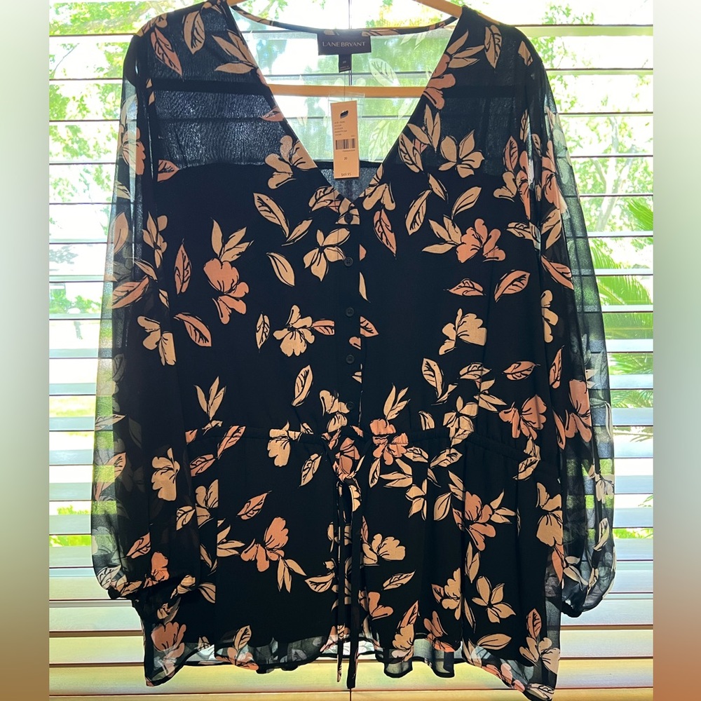 Lane Bryant Floral Blouse Summertime Wear Size 20